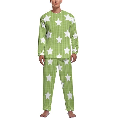 Ensemble de pyjama homme Vert Étoilé avec haut et pantalon long