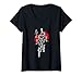 Donna Top stile katana demone guerriero samurai. Maglietta con Collo a V