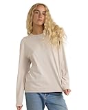 Organic Basics Women's True Heavy Cotton Boxy Long Sleeve Tee Shirt, Sandstone