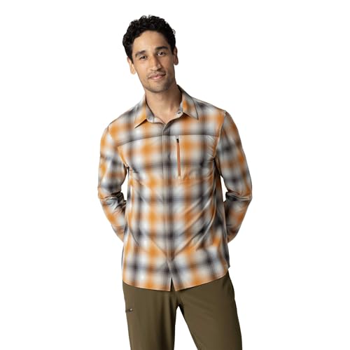 Outdoor Research Men's Astroman Long Sleeve Sun Shirt | Lightweight UPF 30+ Snap Button Hiking Top, Breathable & Stretchy, Sedona Plaid, X-Large