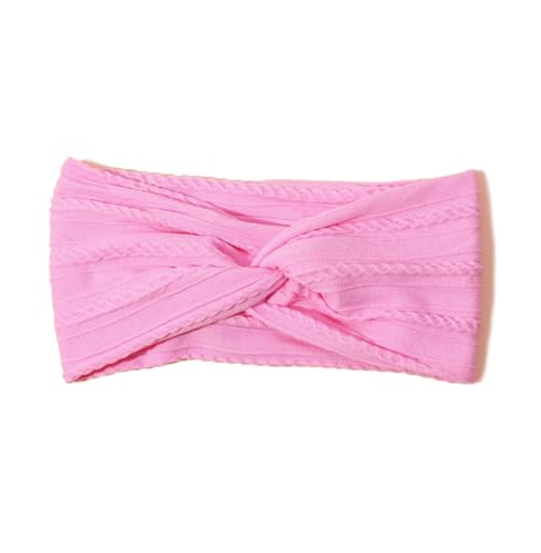 Belsen Baby Girls Hair Headband Knotted Wide Stretch Non-Slip Elastic Headband for Toddlers Kids Nylon Hair Accessories (Hot Pink, One Size)