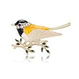 coadipress Colorful Birds Brooch Pins Crystal Rhinestone Branch Bird Brooch Cute Enamel Animal Magpie Hummingbird Pin Fashion Jewelry Accessories Gifts (Black)