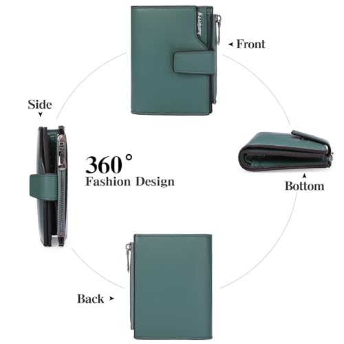 Image of Small Women Wallet Ladies Billfold Card Holder with Zipper Coin Pocket