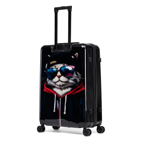 Image of InUSA Cat Print 3 Piece Hardside Spinner Luggage Set 20 /24 /28in. TSA Lock