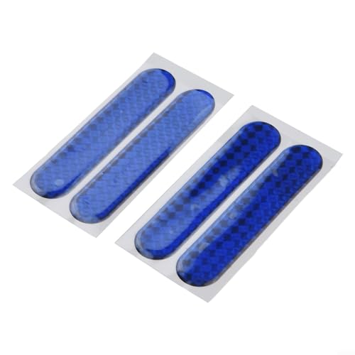 4 Pcs Blue Reflective Safety Sticker Tape for Car Truck Motorcycle, Self-Adhesive PVC Decal Strip, Night Visibility Enhancement for Vehicle Bumper Door