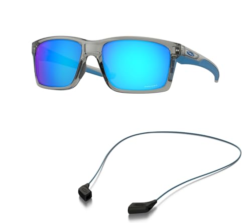 Oakley OO9264 Sunglasses Bundle: OO 9264 926442 Grey Ink and Large Blue leash Accessory kit2