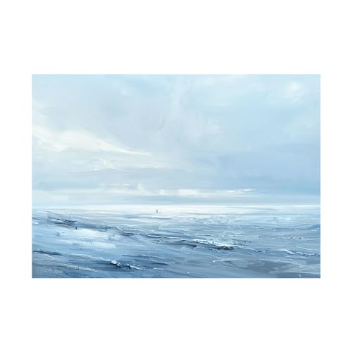 Photo sur toile decoration murale moderne salon tableau abstrait marine mer d hiver 70x90cm