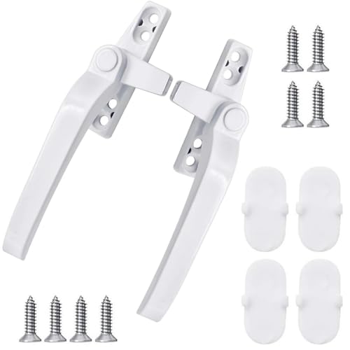 Jatipy 2-Pack Window Handles - Replacement for UPVC Window Handles, Ideal for Glazing, Durable & Stylish, Easy to Install, White Finish