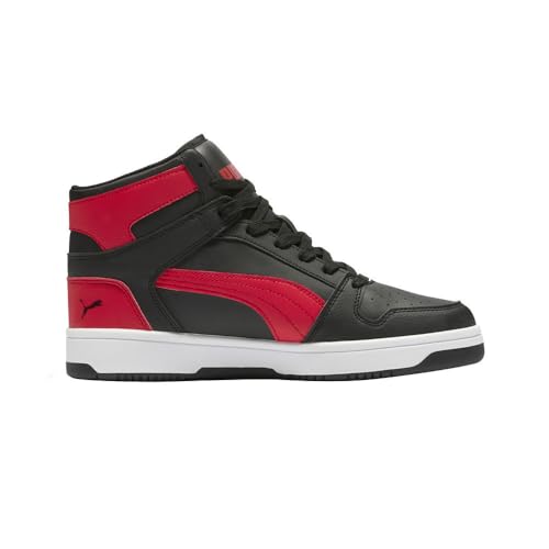 PUMA Men's Rebound Layup Mid Shoes Sneaker, Black-for All Time Red, 11