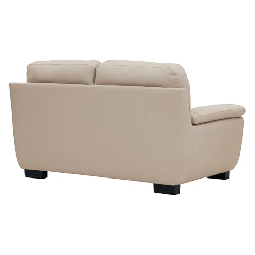 Image of Royaloak Milan Italian Half Leather 2 Seater Sofa | Genuine Body Touch Leather | High Backrest | Large Seating Space | Classic Tufting Design | Padded Armrests | Sturdy Solid Wood Frame