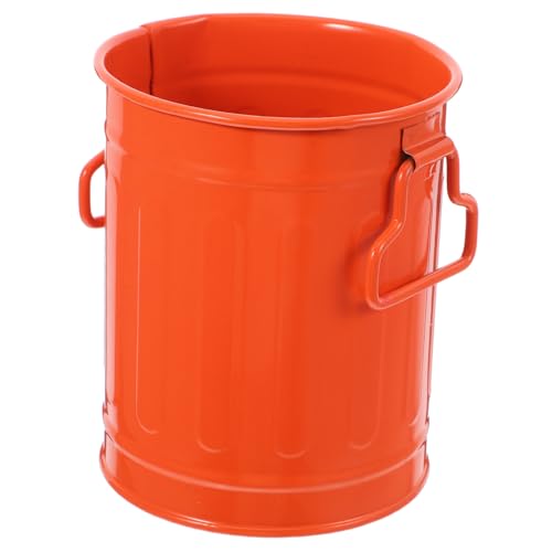 UKCOCO Bote De Basura De Mesa Portalápices Metálico Tazas De Lápiz Para Escritorio Portalápices Para Escritorio Bote De Basura Pequeño Soporte Para Lápiz De Hierro Planchar Orange