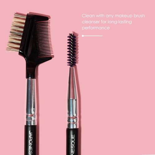 JAPONESQUE Brow & Lash Shaper with 3 Different Spoolie Brushes, for Separating Lashes, Eliminating Mascara Clumps, and Grooming and Shaping Brows