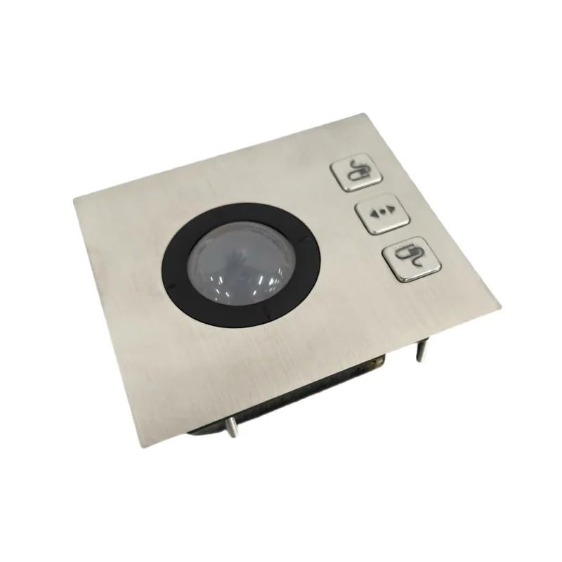 Uszczelniona, wodoodporna mysz przemysłowa typu trackball 36 mm ze stali nierdzewnej, podświetlana diodami LED, z kulką z żywicy(USB interface)