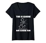 Damen Dies ist eine lustige Spielbahn von Eugene Run Eugene Run T-Shirt mit V-Ausschnitt