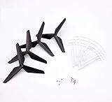 Tipo de plástico: ABS zmigrapddn último Nueva hélice para SYMA X5c X5sc X5sw RC Quadcopter Drone Upgrade Blades + Propeller Protectors Repuestos Accesorios para Drones Repuestos (Color: Negro) ( Color : Light Yellow )
