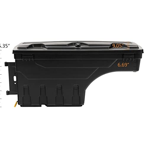 Downv8S Fits Rear Left & Right Truck Bed Storage Box Toolbox Black Plastic #TOP1