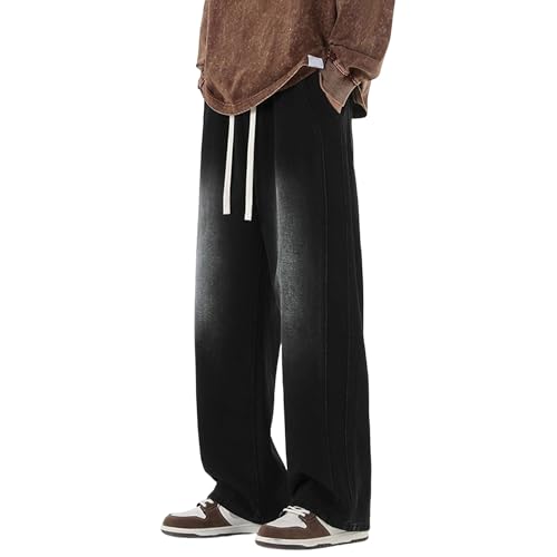 Jean coupe droite homme à cordon de serrage idéal pour un style urbain décontracté