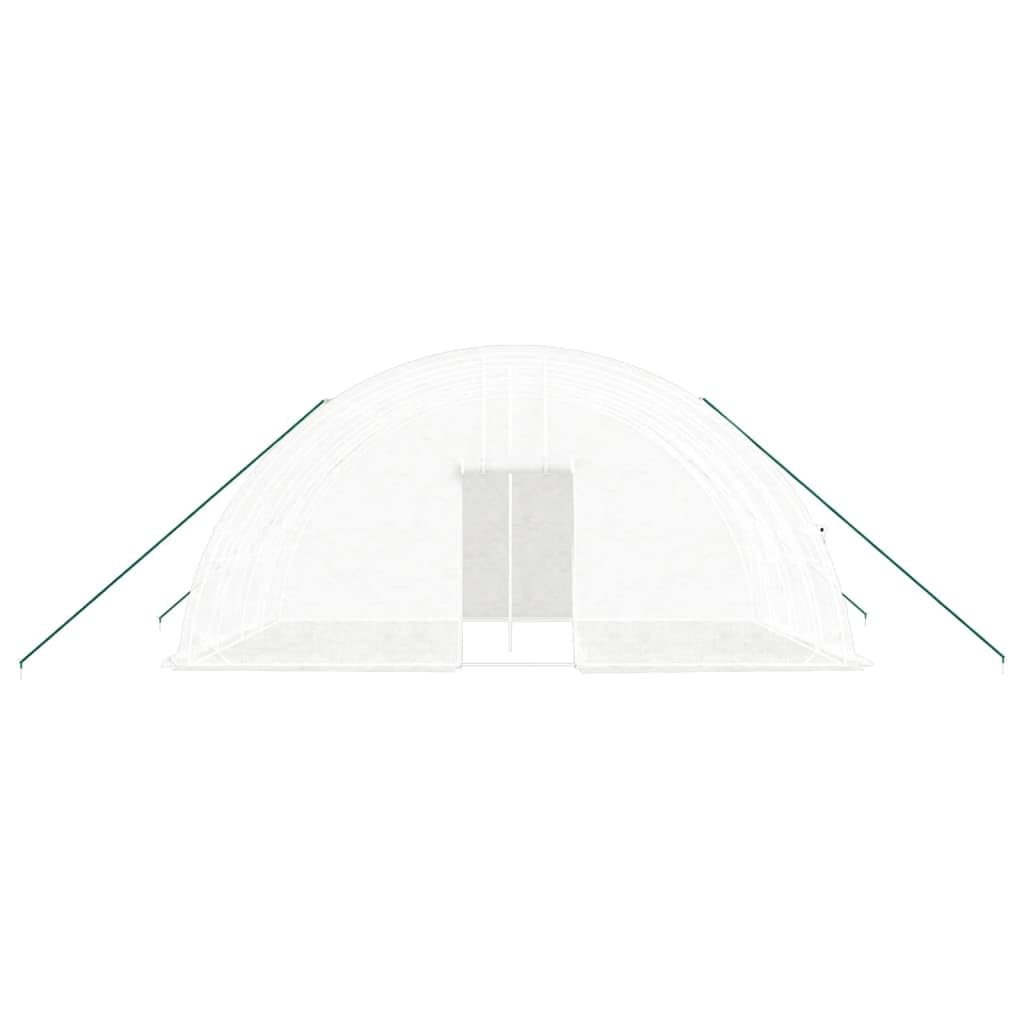 Homgoday Invernadero con Estructura de Acero Blanco 24 m² 6x4x2,85 m, Invernadero Caseta Jardín Terraza Plantas Semilla Cultivo Huerto Verduras Cubierta Casero