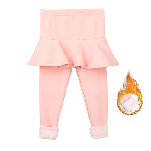Girls Fleece Lined Leggings with Skirts Kids School Tutu Winter Warm Athletic Stretchy Thick Thermal Tights Pants3