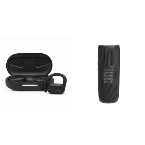【セット買い】JBL SOUNDGEAR SENSE 完全ワイヤレスイヤホン/IP54防水/Bluetooth5.3/耳を塞がない/音漏れ防止/ブラック/JBLSNDGEARSNSBLK + FLIP6 Bluetoothスピーカー USB C充電/IP6