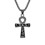 Symbole de l’Égypte ancienne Ankh Croix Collier Titane Acier Bijoux Unisexe Cadeau Noir Or Argent Couleur Options Style Vintage Accessoire