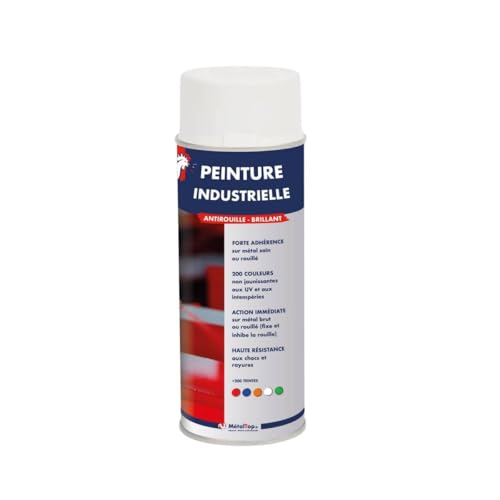 Metaltop - Peinture Industrielle - Ivoire - Ton pierre - RAL 1015 - Bombe 400 ml - Protection performante pour structures métalliques, engin agricole, btp