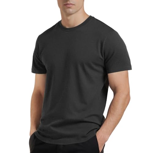 Men's UPF 50+ Sun Protection Shirts Rash Guard UV SPF Bamboo Viscose Cooling Quick Dry Running Fishing Beach Swim Shirts Dark Grey