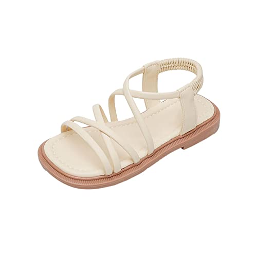 Toddler Girls Open Toe Crisscross Strappy Sandals Elastic Ankle Strap Platform Summer Shoes Anti-Slip Beach Sandals