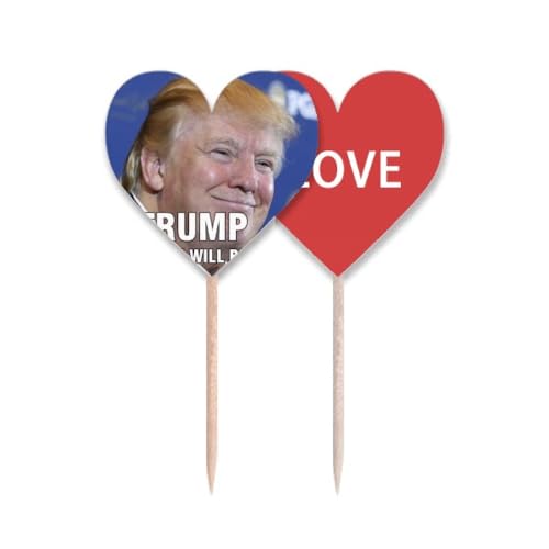 Cupcake pick américain love heart décoration de buffet festive