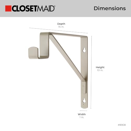 Image of ClosetMaid 8908 SuiteSymphony Center Rod Bracket, Nickel