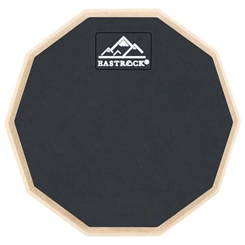 EASTROCK Practice Drum Pad, 6 Inches Double Sided Silent Drum Pad, Rubber Dumb Drum for Beginners,Black Cover