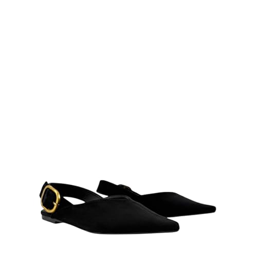Zapatos planos slingback con punta fina y hebilla regulable para caminar cómoda 4
