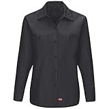 Red Kap Women's Long Sleeve Mimix Work Shirt, Black, Medium