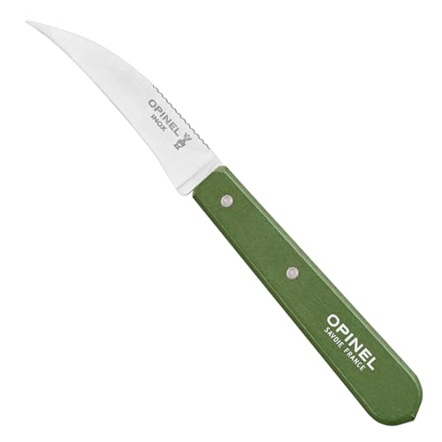 Opinel Essential No.114 - Cuchillo Para Verduras, Mango De Madera De Carnez, Fabricado En Francia Verde Oscuro Opinel Essential No.114 - Cuchillo Para Verduras, Mango De Madera De Carnez, Fabricado En Francia Verde Oscuro