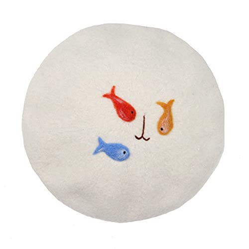 Zasy Wool Beret Women Fascinator Caps With Handmade Felt Cartoon Casual Hat (Fishing) #TOP2