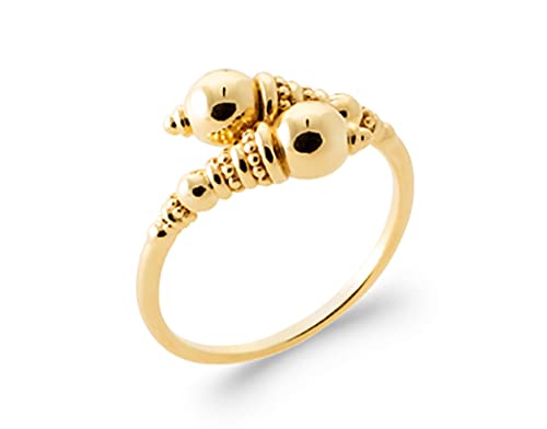 Bague Anneau en Plaqué Or 18 Carats Tata Gisèle avec Cabochon Coquillages pour Femme