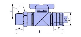 Pneumaticplus Bc-1/4-N1/4 Mini Pps Resin Body Straight Ball Valve 1/4" Od Tube X 1/4" Npt, Push-To-Connect (Tube X Male) #TOP3