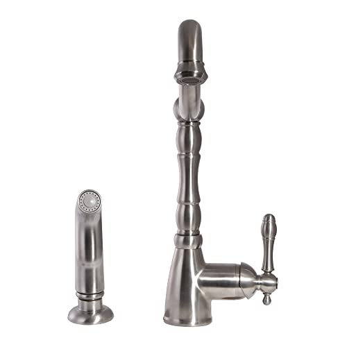 Design House 523225 Oakmont Kitchen Faucet With Sprayer With Single Handle, Satin Nickel Finish #TOP6
