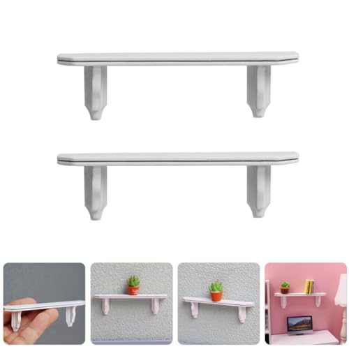 ABOOFAN Prateleira De Parede Para Casa De Bonecas 2 Peças Prateleiras De Madeira Em Miniatura Pequen