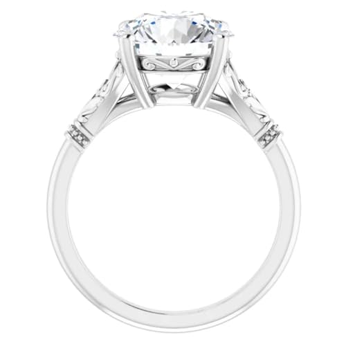 4 Carats Round Brilliant Cut Lab Diamond Engagement Ring4