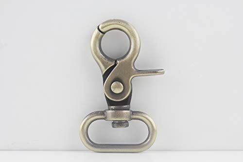 3dancraftit Lobster Claw Bolt Swivel Snap Hooks Clasp Lanyards Trigger Hook zinc alloying 1 inch / 25mm (Eye Size) 6 Pieces Anti Bronze J12