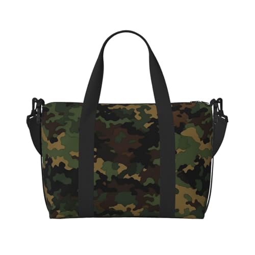 Sac de voyage pour femme et homme grand format week-end motif camouflage