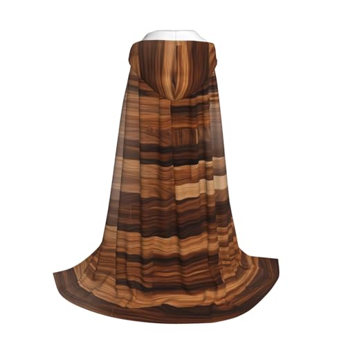 Cape à capuche avec imprimé grain de bois unique pour bal masqué