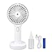 Funkcja Nawilżacza Ręcznego Wentylatora 3 Tryby Prędkości LED Light Odpinana Podstawa Mini Przenośny Wentylator z Oświetleniem LED do Biura Domowego(Biały)