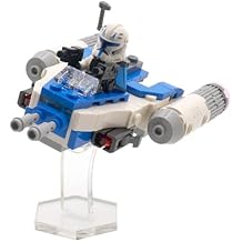 Display Stand Compatible with LEGO Star Wars 75391 Captain Rex Y-Wing Microfighter Angled Acrylic Flight Stand Set Not Included