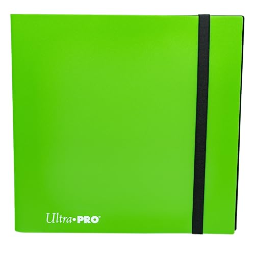 Image of Ultra PRO - Eclipse 12-Pocket Lime Green PRO-Binder for 480 Cards Standard Size Cards, Protects Collectible Cards, Gaming Cards and Sports Cards In Ultra PRO Deck Protector Sleeves
