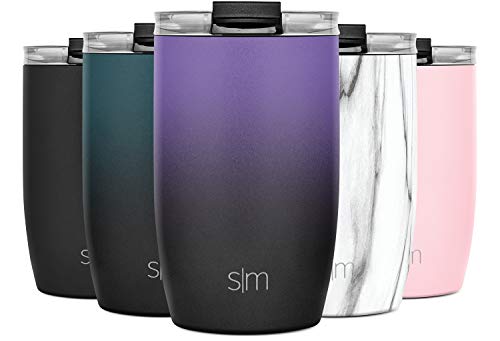 Simple Modern 355 ml (12oz) Voyager Termo Taza con Paja - Vaso Termico de Viaje Café Termica Para Llevar Acero Inoxidable Botella de Agua Dos Tonos: Cielo Violeta