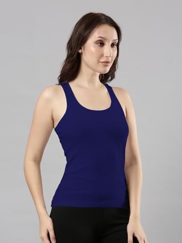 Image of Femmora Body Hugging Waist Length Camisole, Solid, Soft and Comfortable Cotton Fabric with Racer Back, for Women,Pack of 1