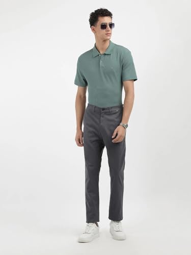 Image of Calvin Klein Jeans Slim Fit Solid Mid Rise Trouser