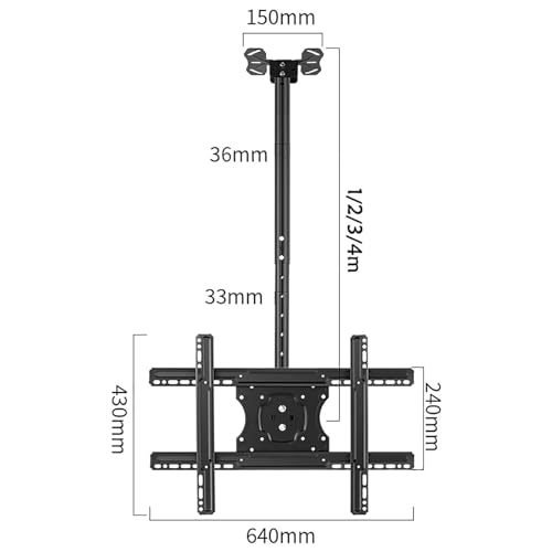 Support mural TV plafond robuste pour grand écran 32 55 65 75 pouces - 3